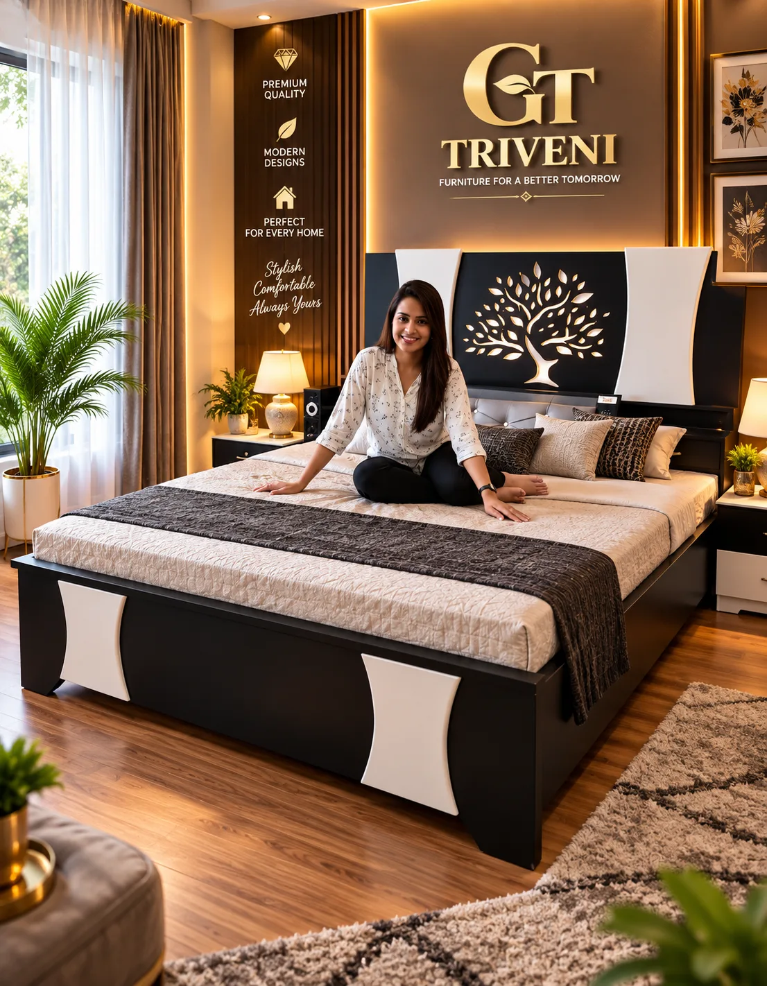 Black modern bed