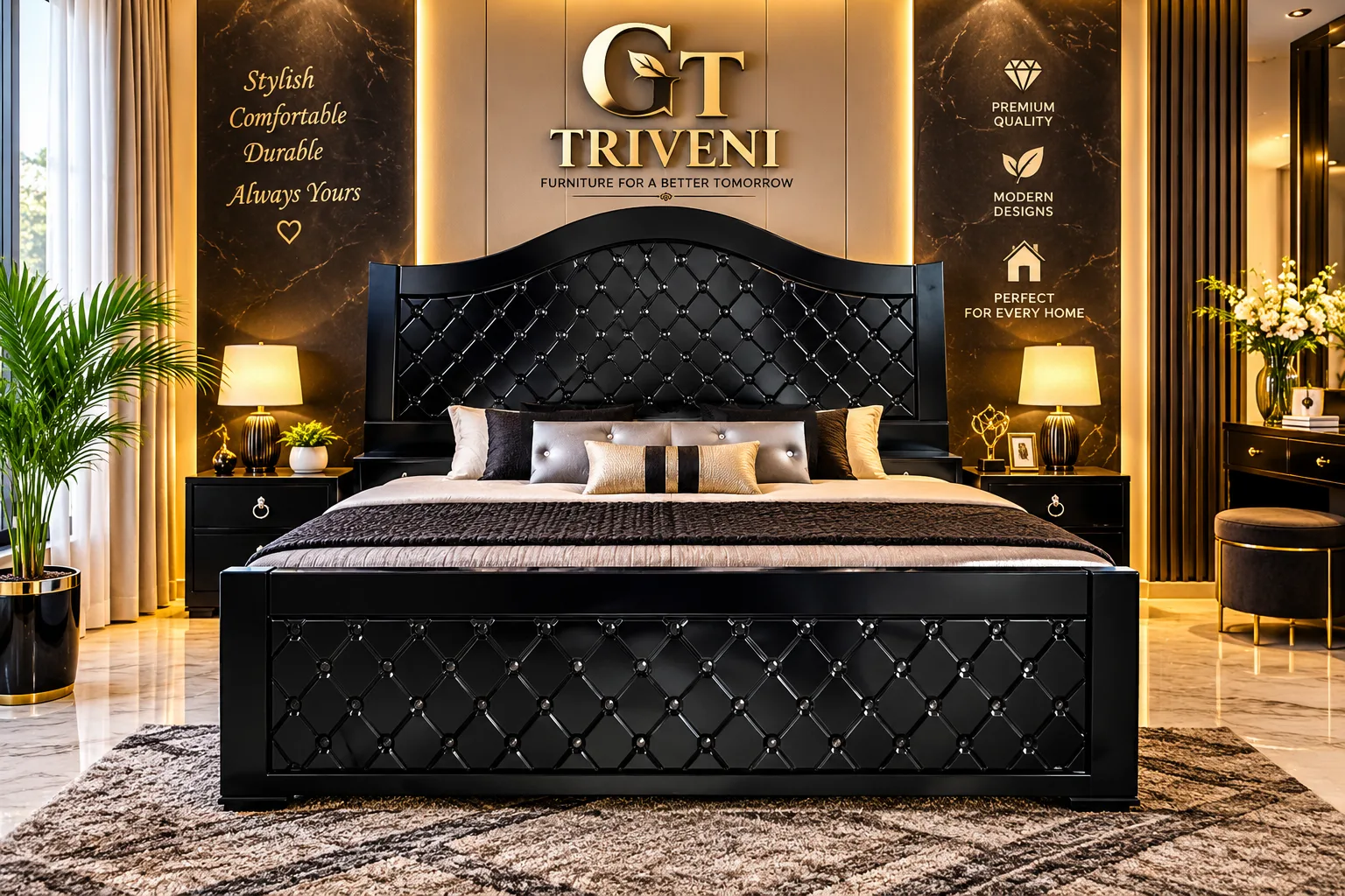 Classic wooden bed